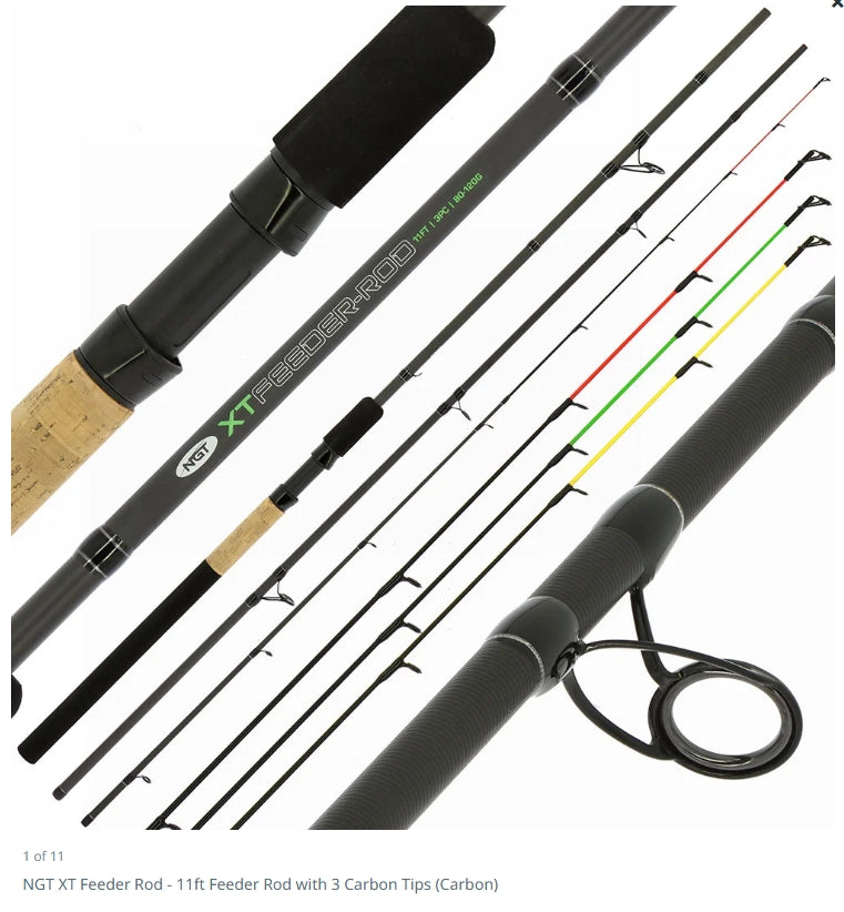 NGT XT 11ft Carbon Feeder Rod with 3 Carbon Tips